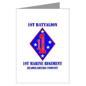 HQC1MR - M01 - 02 - HQ Coy - 1st Marine Regiment with Text - Greeting Cards (Pk of 10)